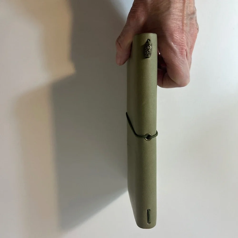 Classic Olive Green Softcover Travel Notebook with Elastic Closure